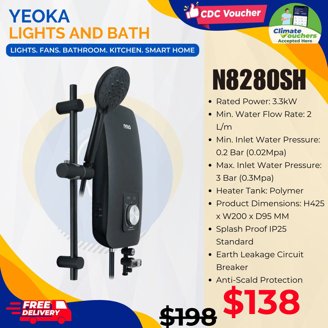 Nnio Instant Shower Heater with Handshower Set N8280SH