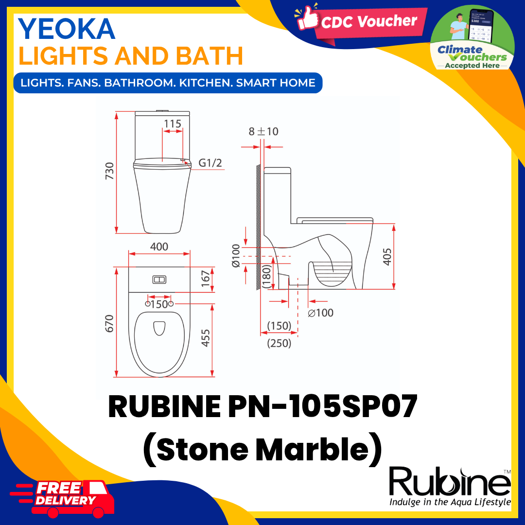RUBINE PN-105P07 (Stone Marble) TOILET BOWL