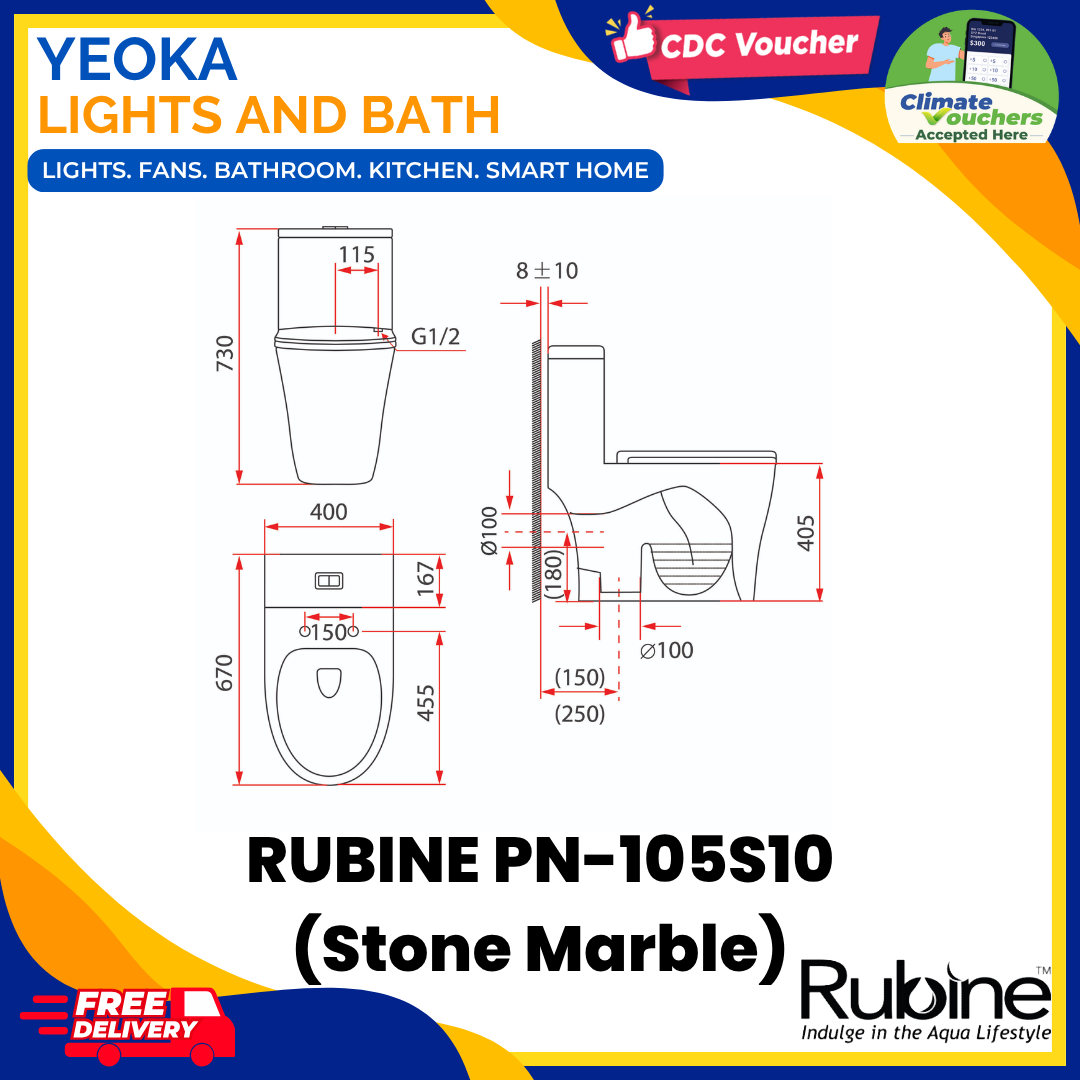 RUBINE PN-105S10 (Stone Marble) TOILET BOWL