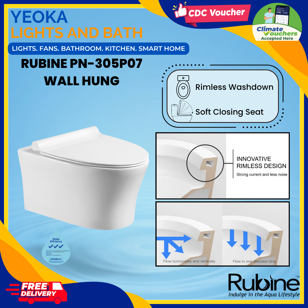 RUBINE PN-305P07 Wall Hung TOILET BOWL
