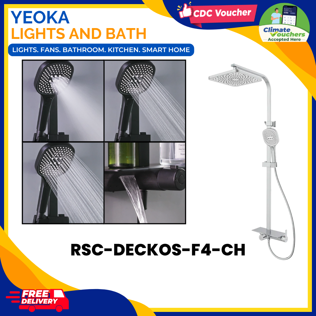Rubine RSC-DECKOS-F4-CH Rainshower Mixer Set