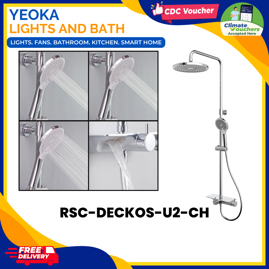 Rubine RSC-DECKOS-U2-CH Rainshower Mixer Set