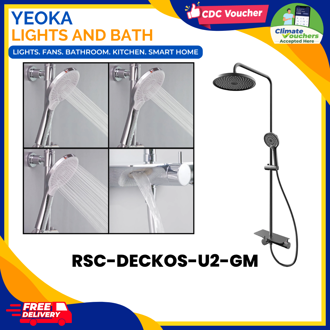 Rubine RSC-DECKOS-U2-GM Rainshower Mixer Set