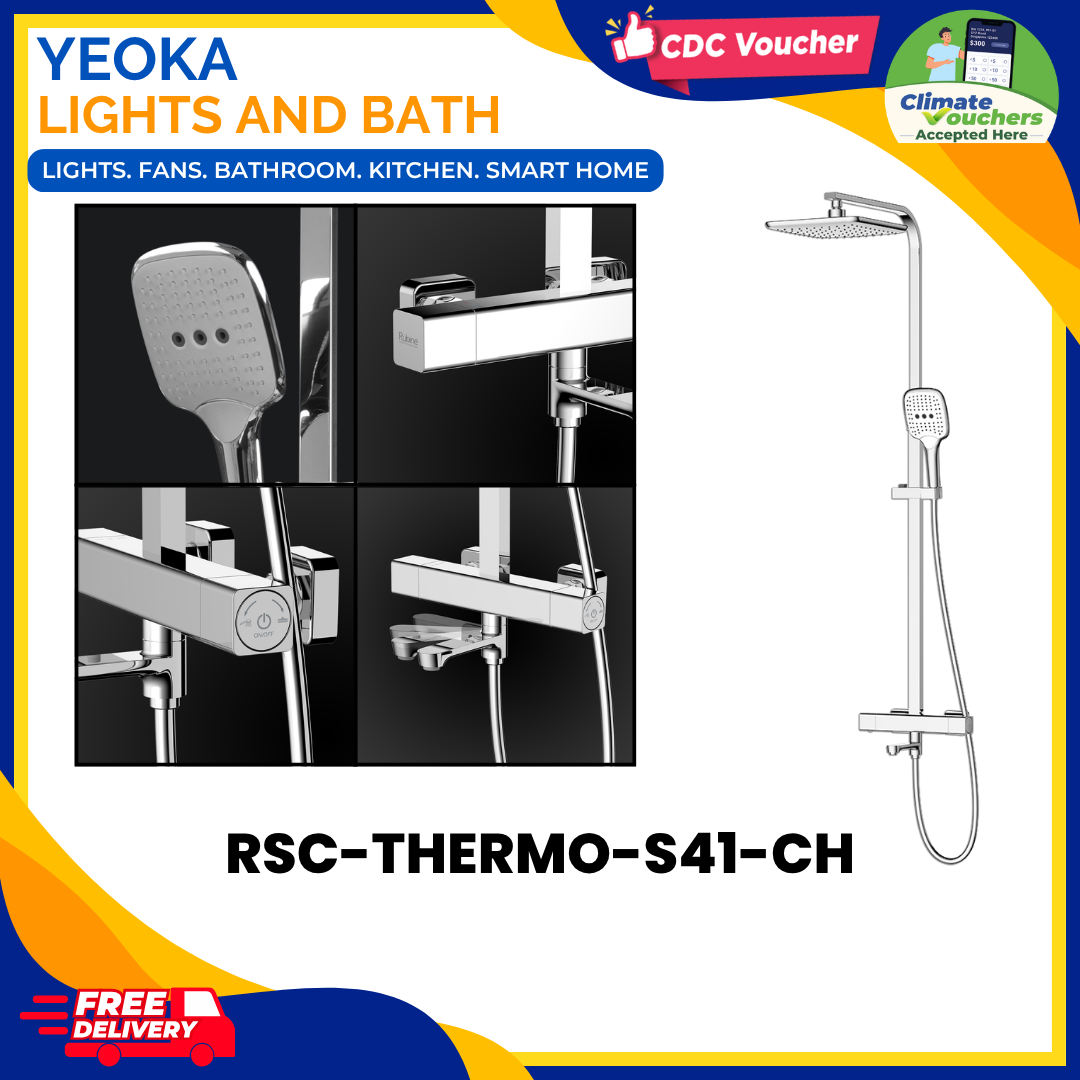 Rubine RSC-THERMO-S41-CH Rainshower Mixer Set