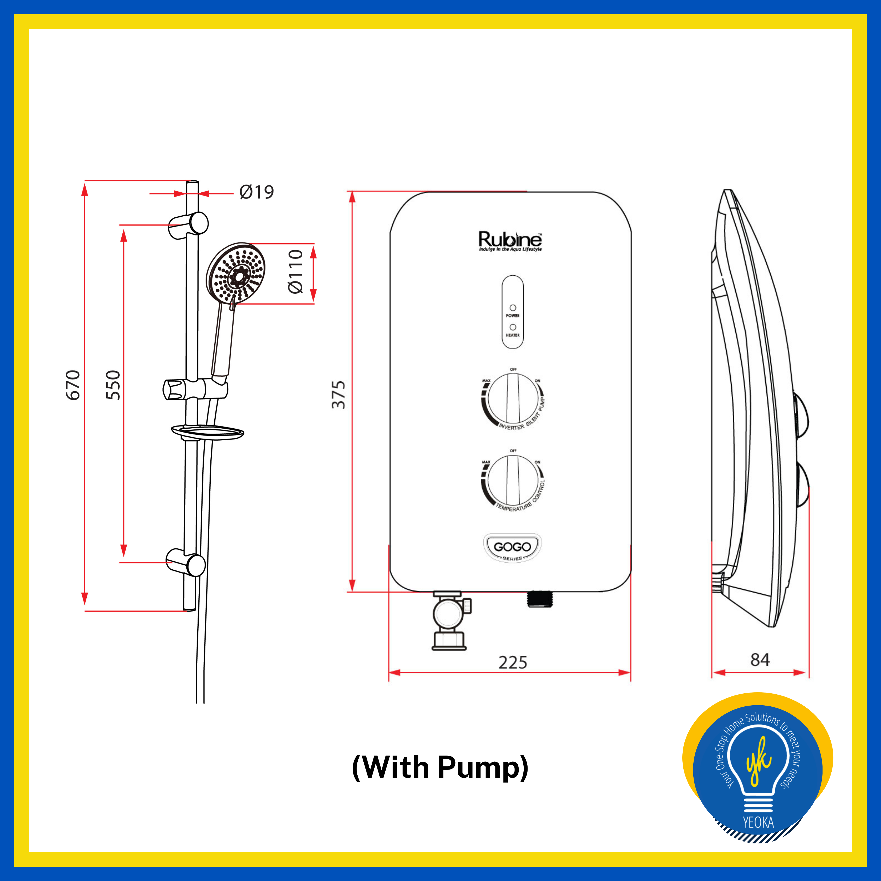 RUBINE GOGO 933 Series Instant Shower Heater