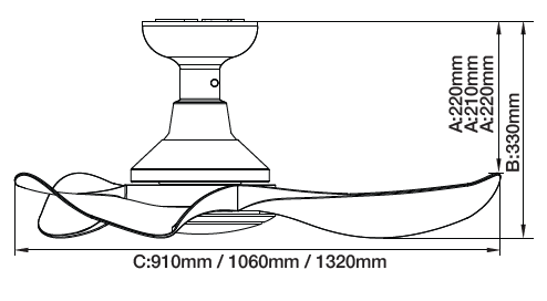 [FREE INSTALLATION] MOWE Canberra Smart Ceiling Fan | DC Motor | 24W Dimmable 3 Tone LED Light | 36"/46"62"