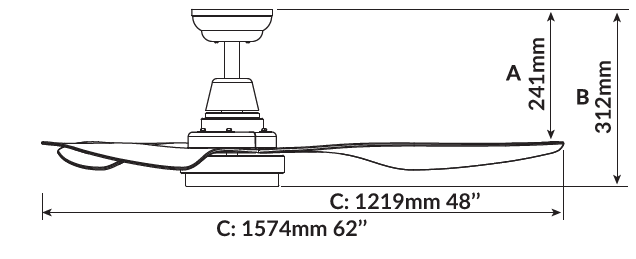 [FREE INSTALLATION] MOWE Melbourne Smart Ceiling Fan | DC Motor | Dimmable 3 Tone LED Light | 48"/62"