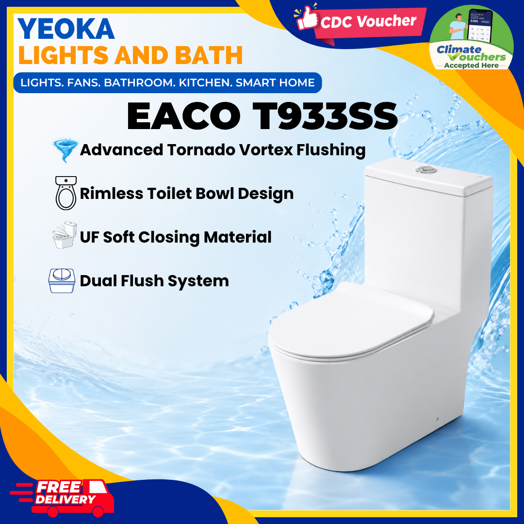 Eaco T933SS Rimless Vortex Tornado Flushing Dual Flush Soft Closing Seat