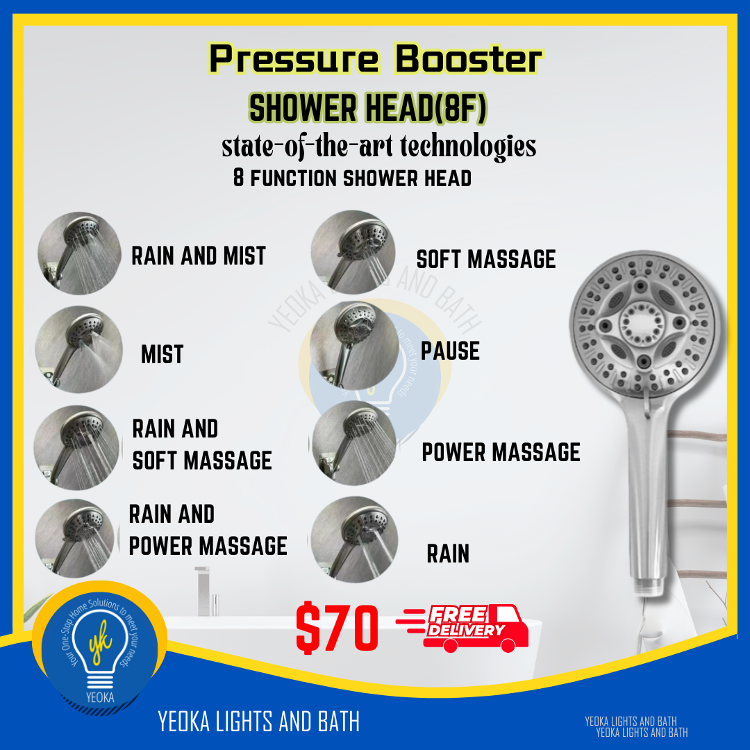 INNOVARE Hydropower Shower Head YKII-HS62888-TI