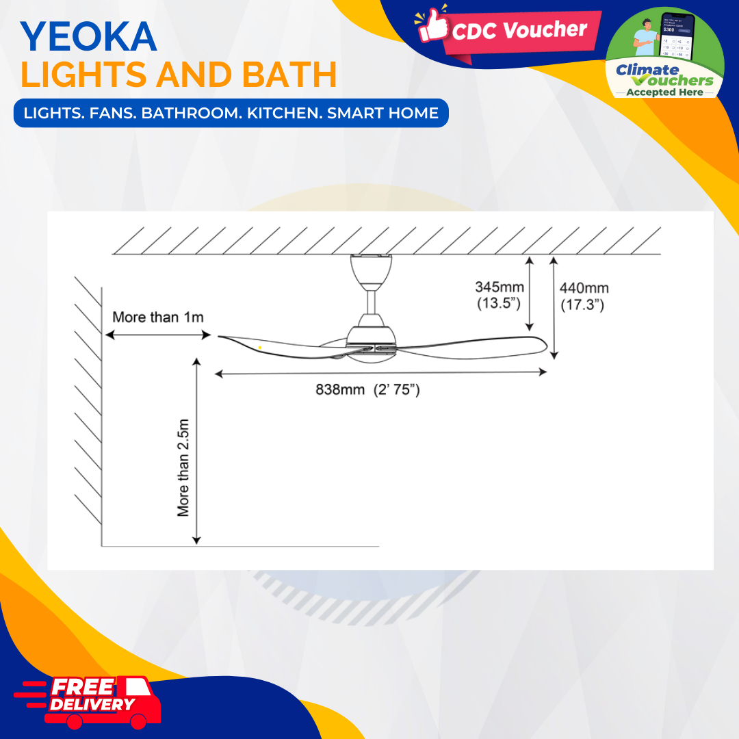 [YEOKA LIGHTS AND BATH] ALPHA ALKOVA MILI CEILING FAN DC MOTOR SUPER WIND FREE DELIVERY