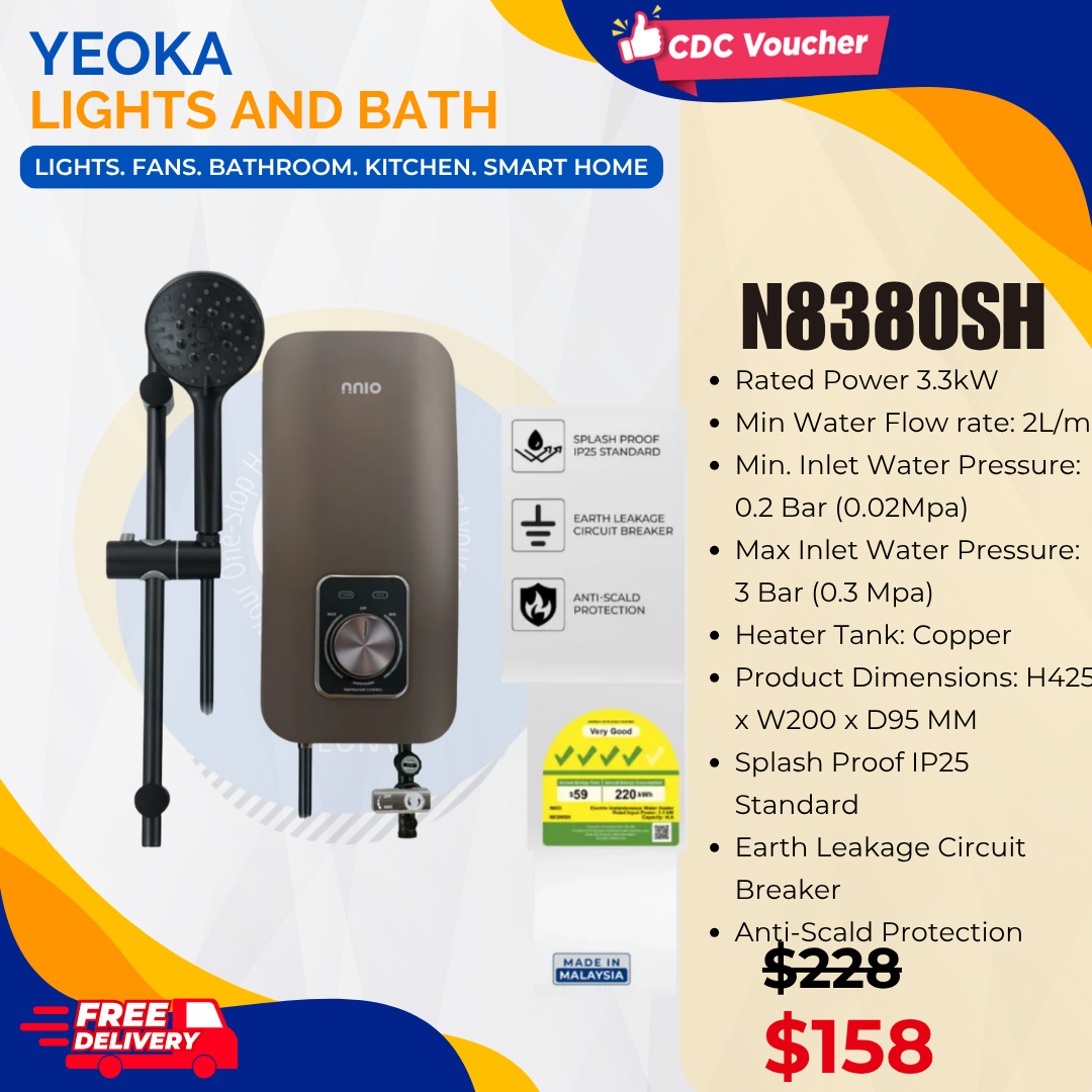 Nnio Instant Shower Heater with Handshower Set N8380SH