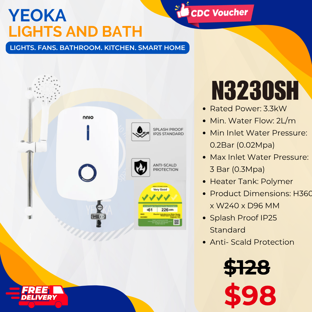 Nnio Instant Shower Heater with Handshower Set N3230SH