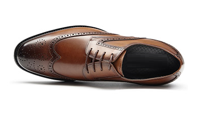 [Full Calf Leather] GIRAFFE x GOG Height Increasing Shoes Formal Dress Wedding Hand Made Brogue Berby Calf Leather Shoes Lace-up 7cm