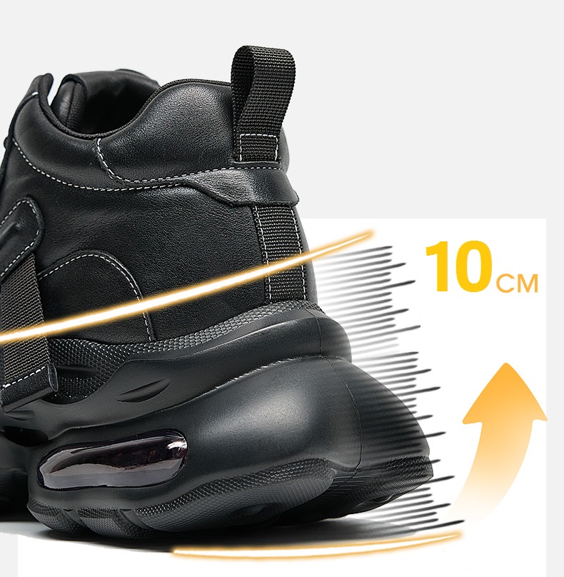 [Genuine Calf Leather] [Extra Height] GIRAFFE x GOG Height Increasing Shoes Leather Casual Shoes Lace-up 8cm or 10cm