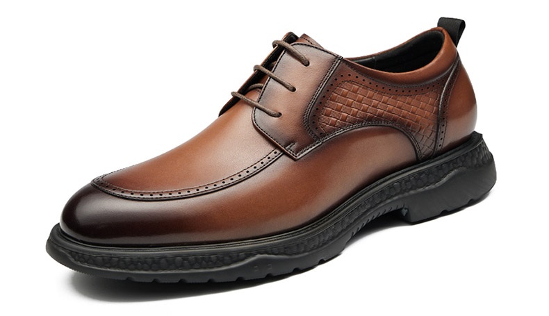 [Full Genuine Calf Leather] GIRAFFE x GOG Height Increasing Shoes Smart Formal Design Hand Made Calf Leather Shoes Lace-up 6.5cm