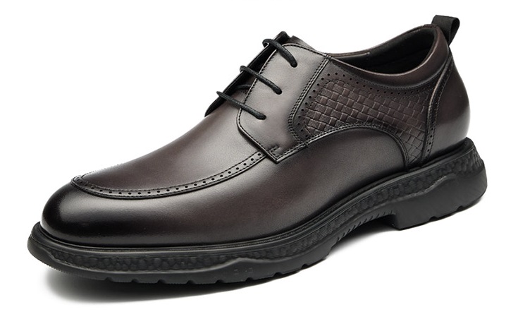 [Full Genuine Calf Leather] GIRAFFE x GOG Height Increasing Shoes Smart Formal Design Hand Made Calf Leather Shoes Lace-up 6.5cm