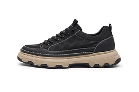 GIRAFFE x GOG Height Increasing Shoes Calf Leather Mesh Casual Shoes Slide-on 6.5 cm