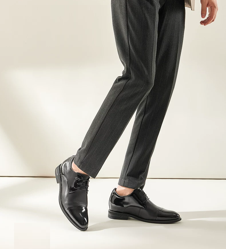 [Genuine Cow Leather] GIRAFFE x GOG Height Increasing Shoes Formal Patent Leather Lace-up 6.5cm or 8cm