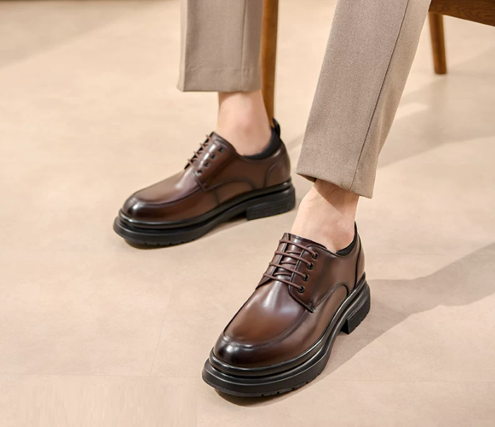 [Genuine Calf Leather] [Extra Height] GIRAFFE x GOG Height Increasing Shoes Formal Dress Wedding Lace-up 8cm