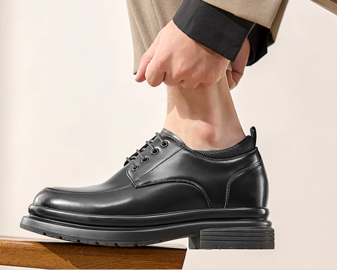[Genuine Calf Leather] [Extra Height] GIRAFFE x GOG Height Increasing Shoes Formal Dress Wedding Lace-up 8cm