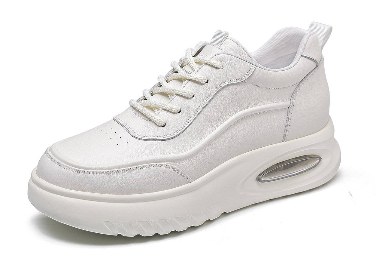[Genuine Calf Leather] [Extra Height 8cm] GIRAFFE x GOG Height Increasing Shoes Leather Casual Shoes Lace-up