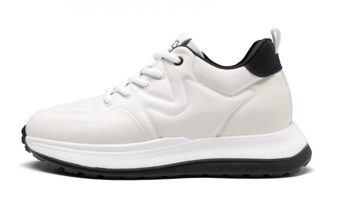 [Genuine Calf Leather] [Extra Height 8cm] GIRAFFE x GOG Height Increasing Shoes Leather Casual Shoes Lace-up