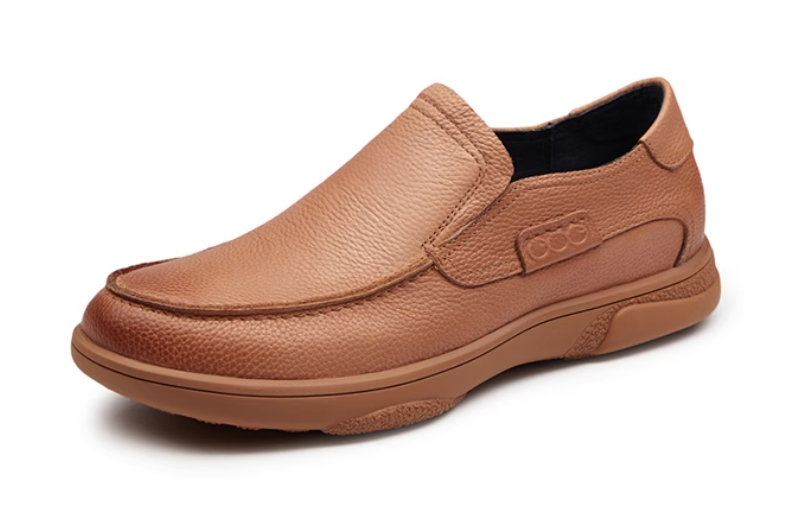 Brown Slip-On Height Increasing Loafers with Moccasin Stitching Amazon.com | CALTO Men main image 4