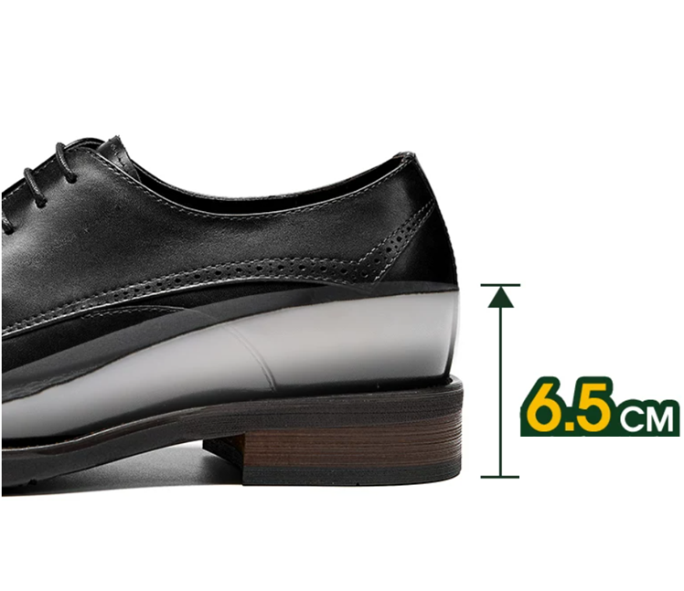 [Full Calf Leather] GIRAFFE x GOG Height Increasing Shoes Formal Dress Business Wedding Hand Made Brogue Berby Calf Leather Shoes Lace-up 7cm