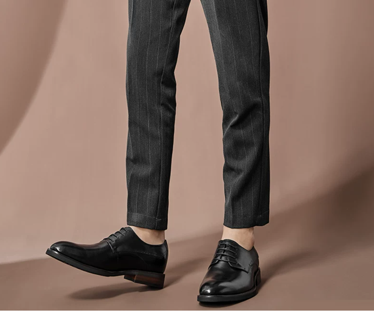 [Full Calf Leather] GIRAFFE x GOG Height Increasing Shoes Formal Dress Business Wedding Hand Made Brogue Berby Calf Leather Shoes Lace-up 7cm