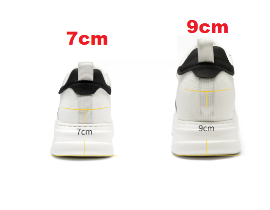 [Genuine Cow Leather] [Extra Height] GIRAFFE x GOG Height Increasing Shoes Leather Casual Shoes Lace-up 7cm or 9cm