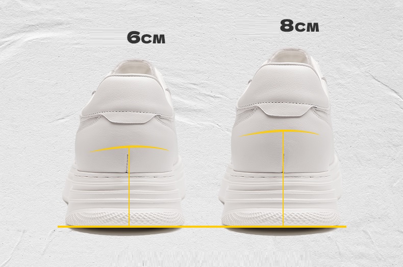 [Extra Height] GIRAFFE x GOG Height Increasing Shoes Leather Casual Shoes Lace-up 6cm or 8cm