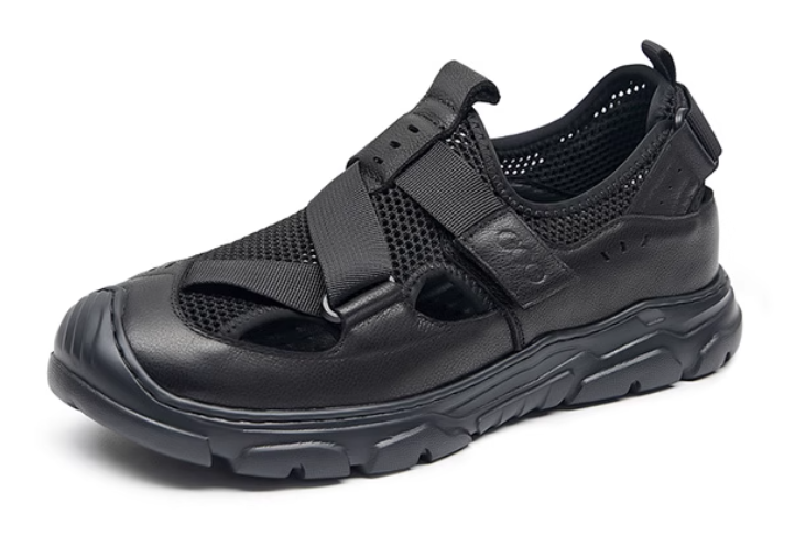 GIRAFFE x GOG Height Increasing Shoes Calf Leather Casual Shoes Sandal Strap Slide-on 6cm