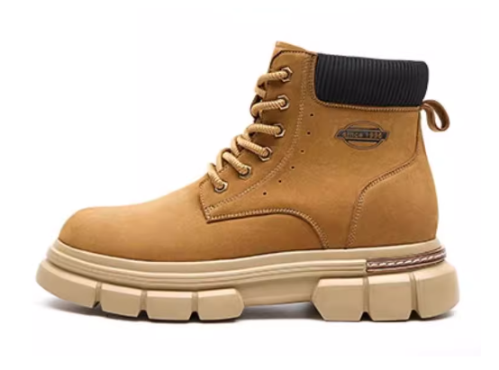 GIRAFFE x GOG Height Increasing Shoes Calf Leather Ankle Boots Winter Shoes 8cm