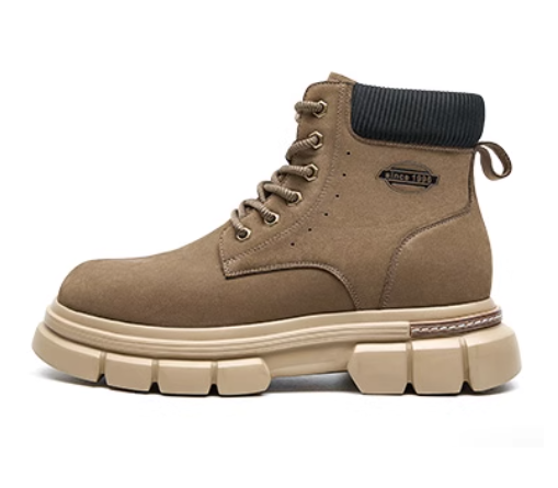 GIRAFFE x GOG Height Increasing Shoes Calf Leather Ankle Boots Winter Shoes 8cm