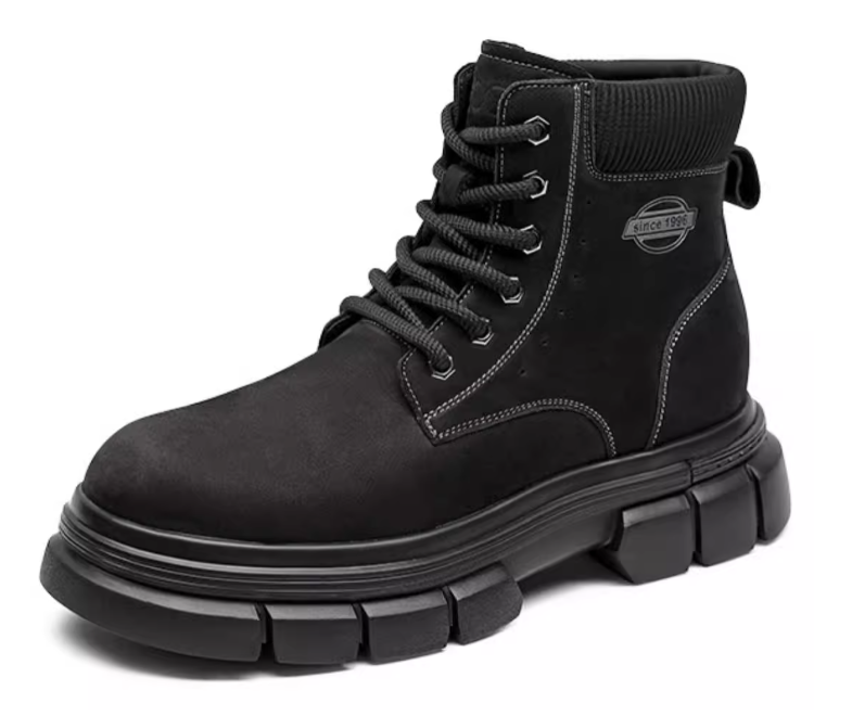 GIRAFFE x GOG Height Increasing Shoes Calf Leather Ankle Boots Winter Shoes 8cm