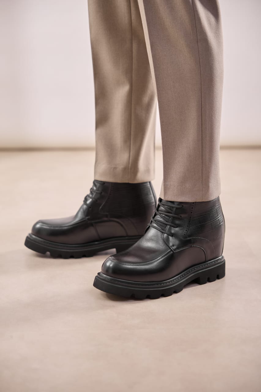 [Genuine Calf Leather] [Extra Height 13cm] GIRAFFE x GOG Height Increasing Shoes Formal Dress Wedding Lace-up 13cm