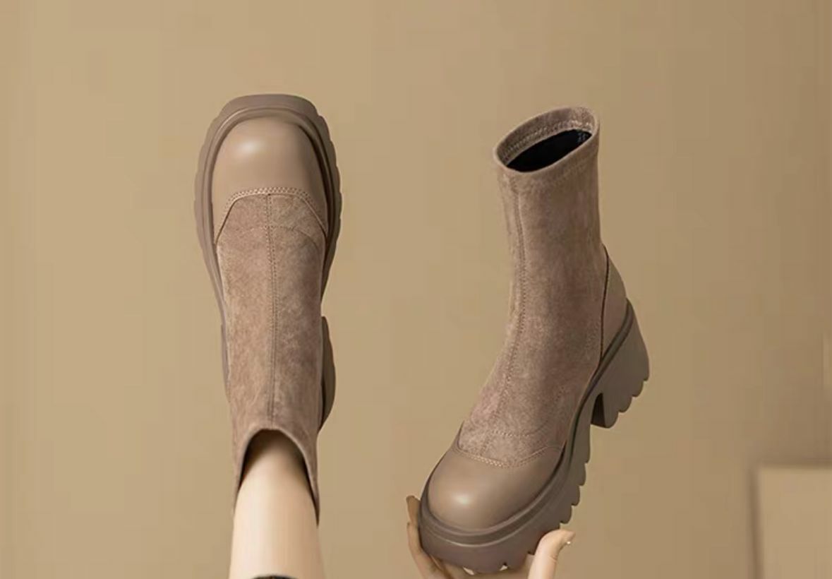 [PO 4-8 WEEKS] Faux Suede Mid Length Boots [#20023]