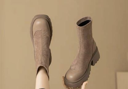 [PO 4-8 WEEKS] Faux Suede Mid Length Boots [#20023]