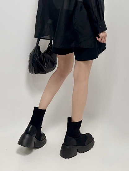 [PO 4-8 WEEKS] Faux Suede Mid Length Boots [#20023]