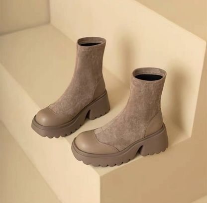 [PO 4-8 WEEKS] Faux Suede Mid Length Boots [#20023]
