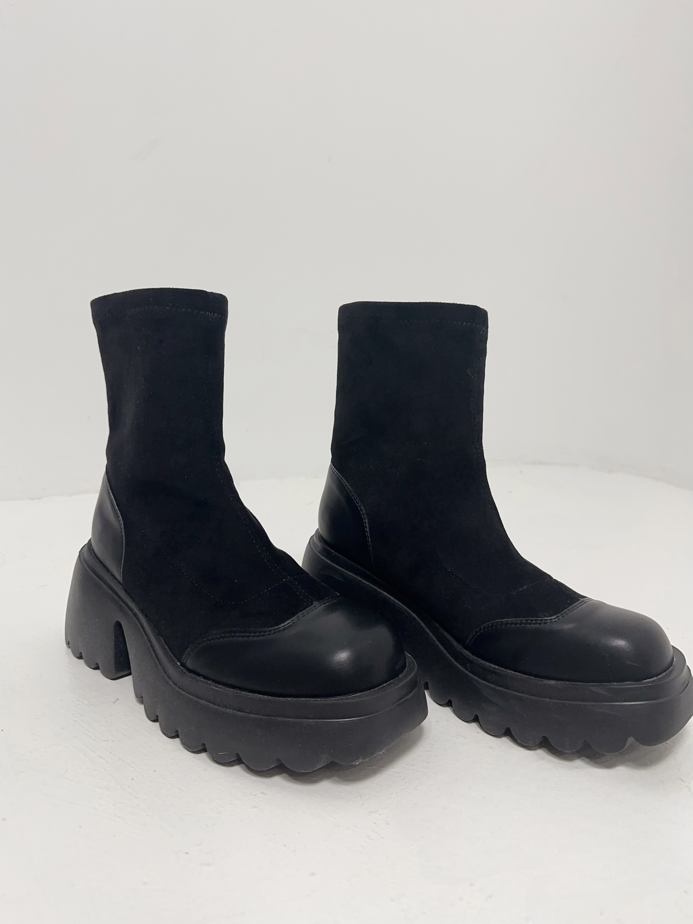 [PO 4-8 WEEKS] Faux Suede Mid Length Boots [#20023]