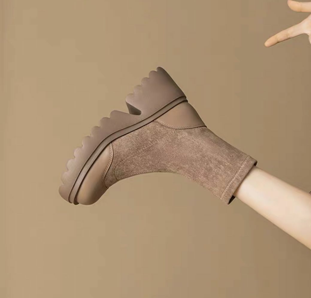 [PO 4-8 WEEKS] Faux Suede Mid Length Boots [#20023]