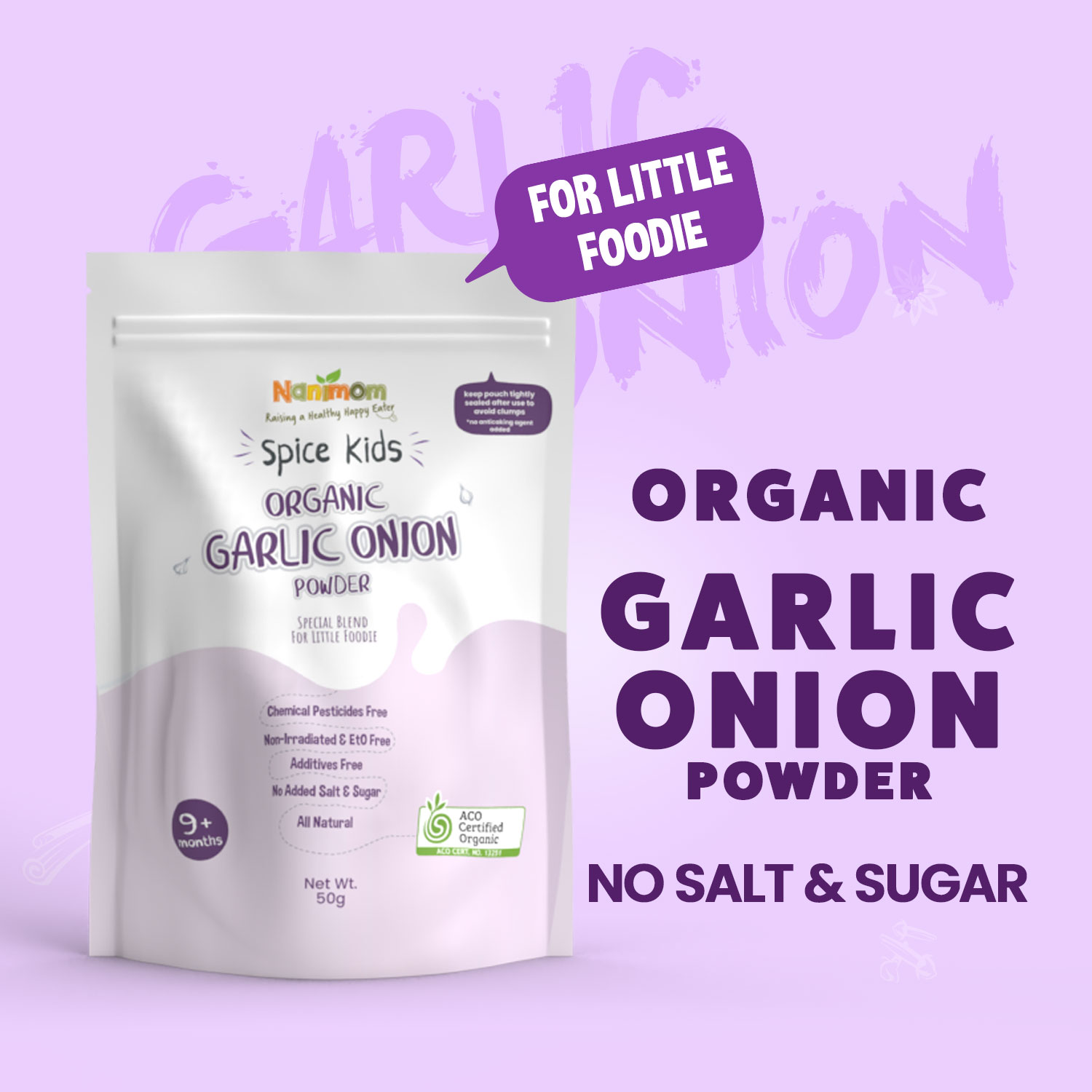 Nanimom Spice Kids Organic Garlic & Onion Powder 45g
