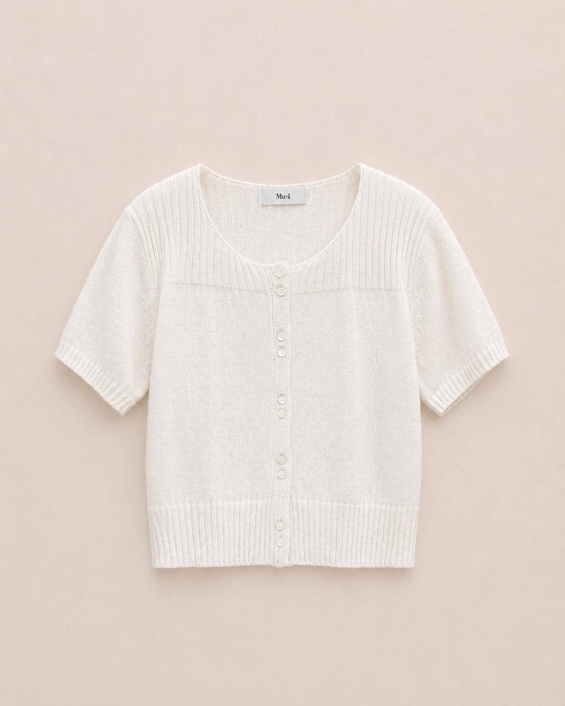 Puff Sleeve Double Button Knit Top