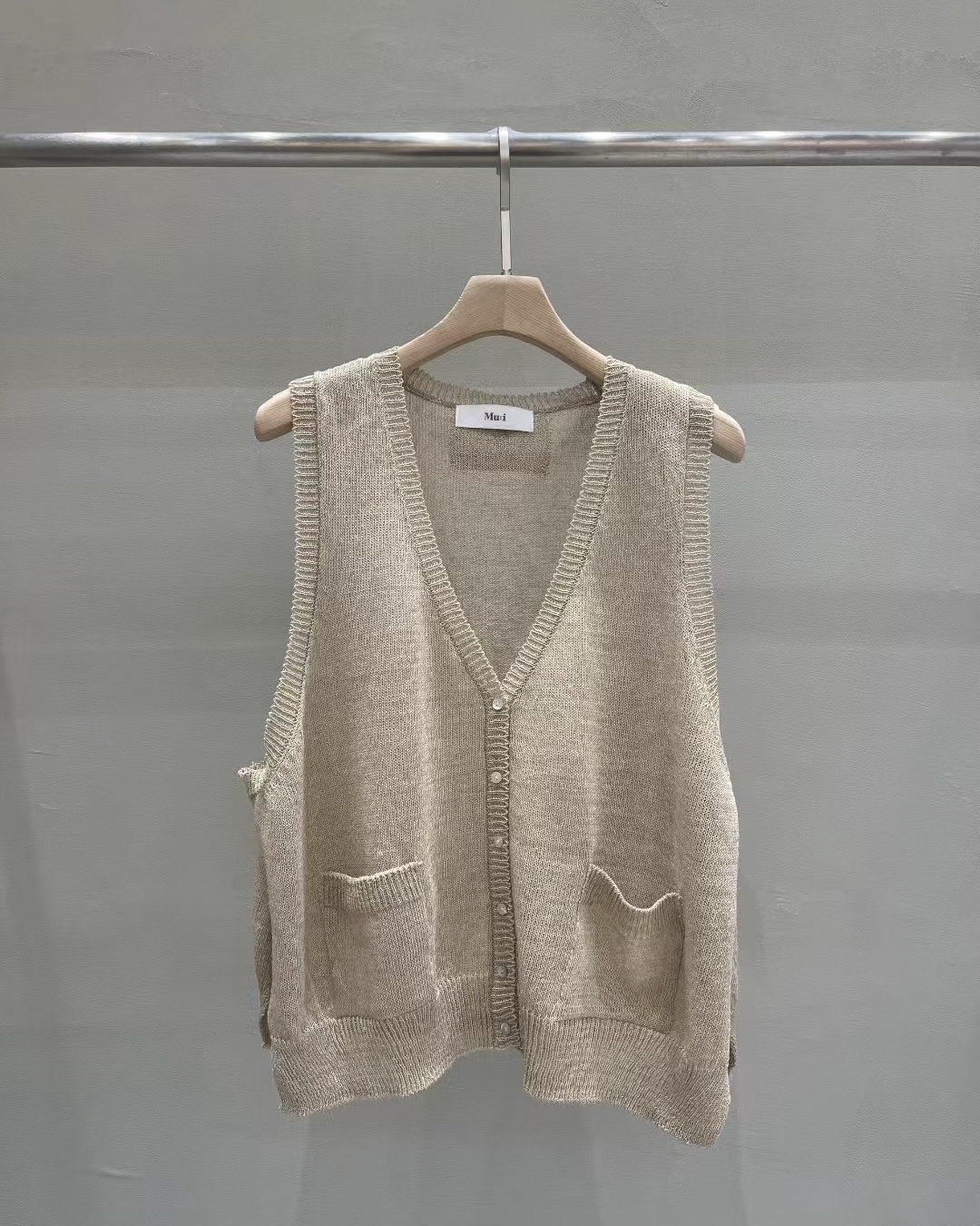 V Neck Long Knit Vest