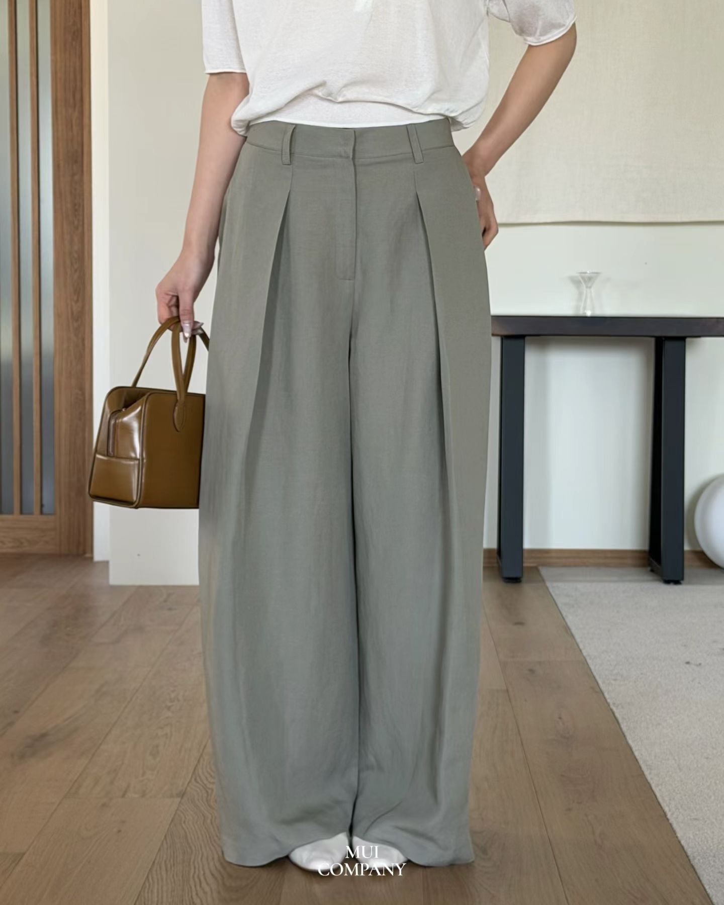 Pintuck Linen Cotton Pants