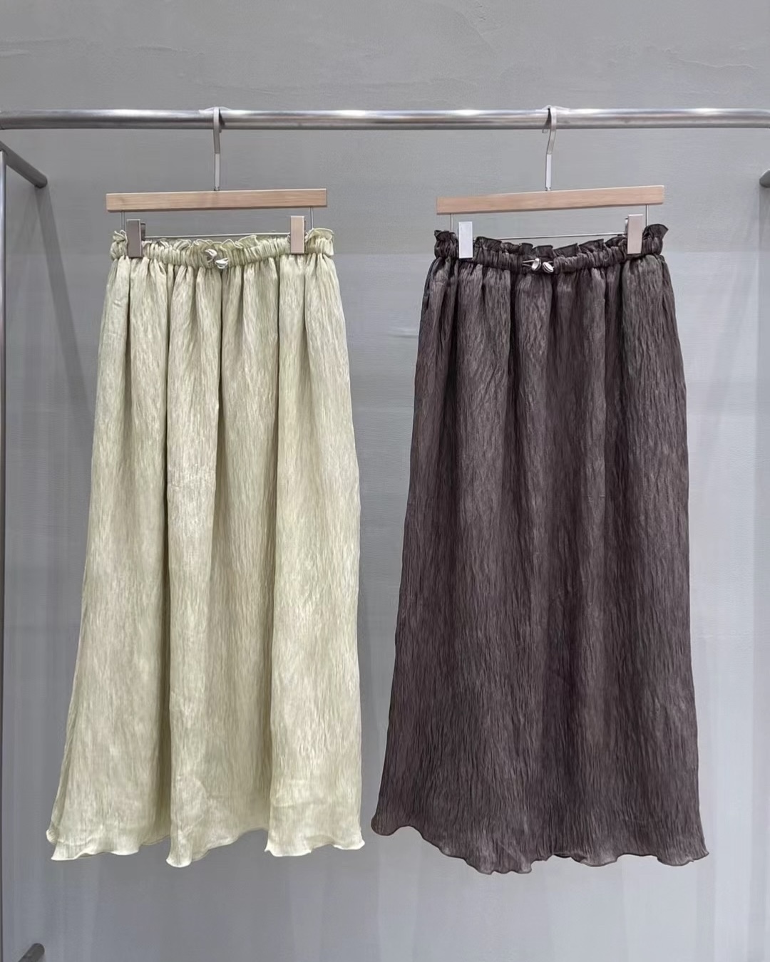 Creased Texture A- Line Skirt