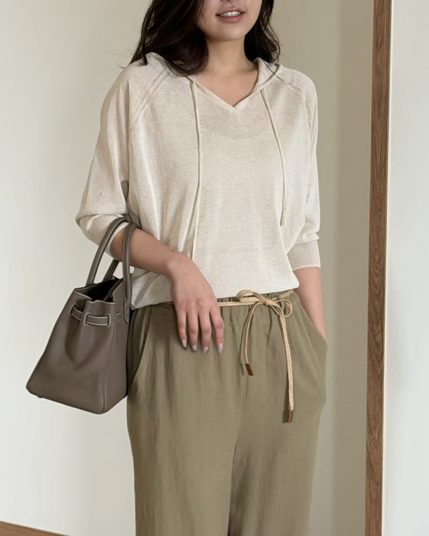 Quarter Sleeve Hoodie Top
