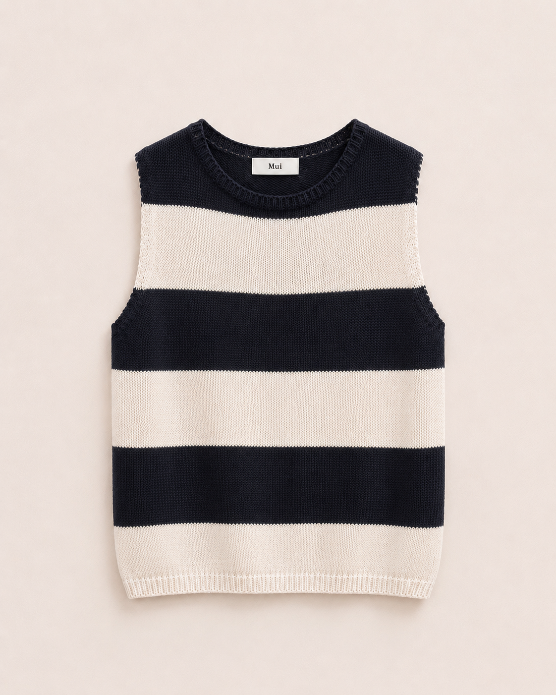Thick Stripe Sleeveless Knit Top