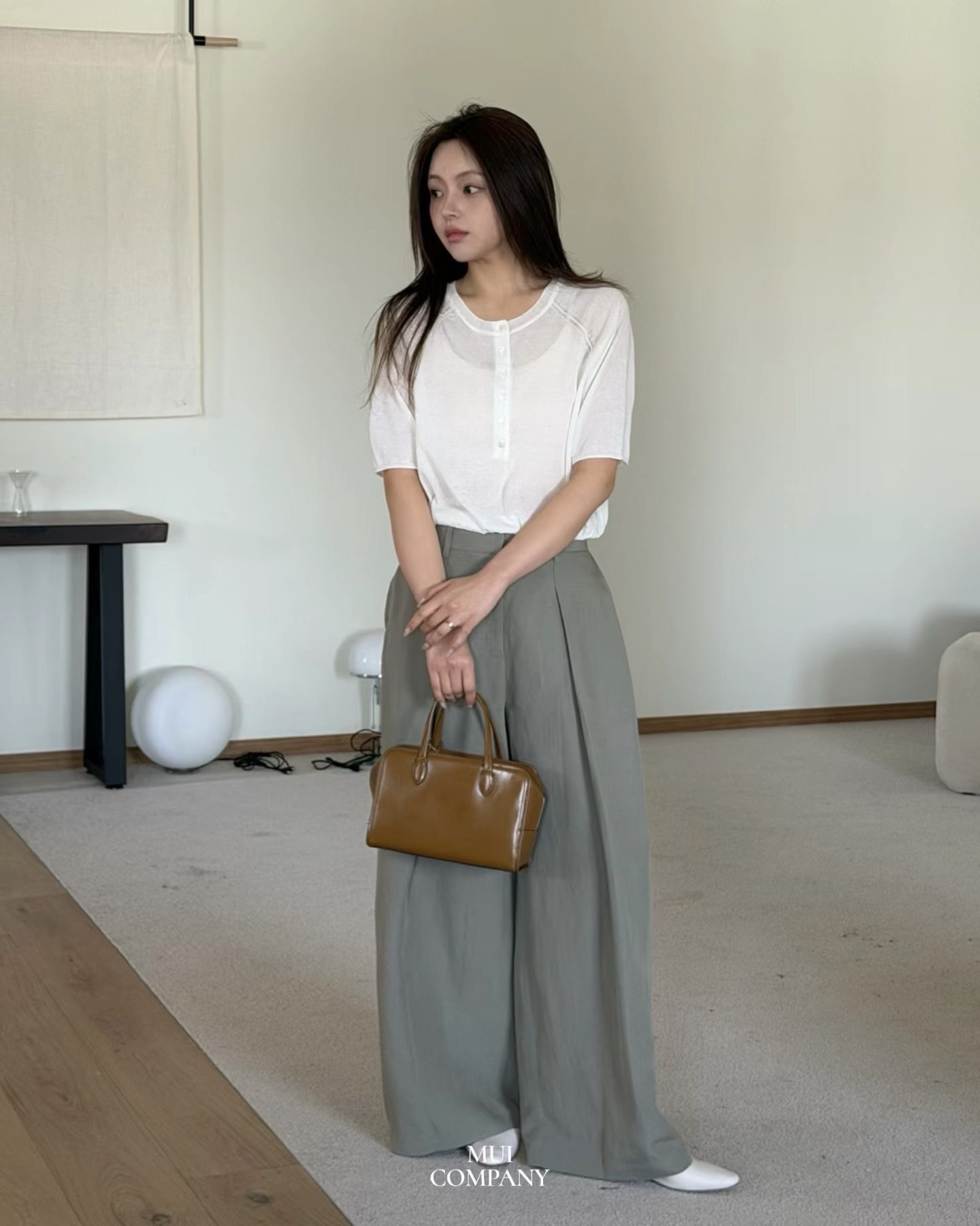 Pintuck Linen Cotton Pants